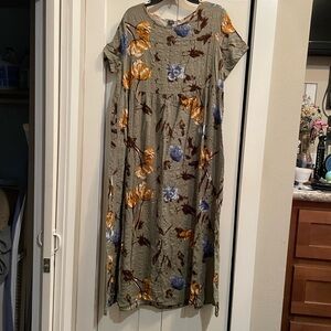 SHEIN Olive Floral Maxi Dress